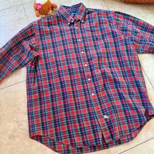 Ralph Lauren Red and Blue Plaid Button Down Shirt